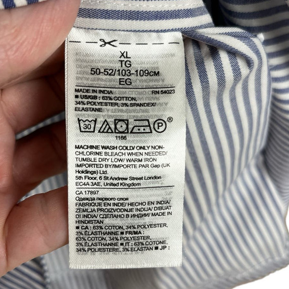 Banana Republic Top, Oversized, Blue and White Stripes, Size XL - Picture 5 of 5